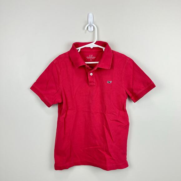 Vineyard Vines Short Sleeve Jetty Red Pique Polo Shirt Small 8-10 - Picture 1 of 4